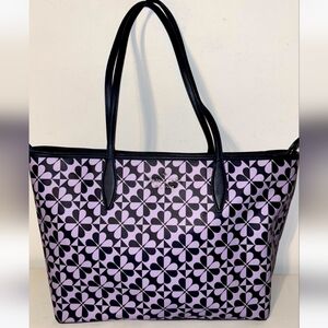 Kate Spade Geo Hollie Clover Large Tote in Lavender and Navy